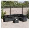 Image de Salon de jardin modulable resine tressee noir 8 pieces 55 x 62 x 69 cm 7 personnes