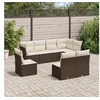 Image de Salon de jardin modulable rotin marron 8 pieces 8 personnes