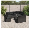 Image de Salon de jardin modulable resine tressee 9 pieces noir 55 x 62 x 69 cm 8 personnes