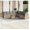 Image de Salon de jardin modulable resine tressee beige 9 personnes 55 x 62 x 69 cm 10 pieces
