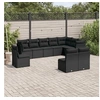 Image de Salon de jardin modulable GENERIQUE 10 pieces 10 personnes resine tressee 55 x 62 x 69 cm noir