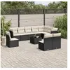 Image de Salon de jardin 11 pcs avec coussins noir résine tressée 3217806