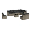 Image de Salon de jardin 11 pcs avec coussins gris et beige résine tressée avec table