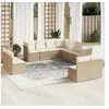 Image de Salon de jardin modulable resine tressee beige 11 pieces 11 personnes