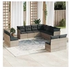 Image de Salon de jardin 11 pcs avec coussins gris clair résine tressée 3217822