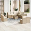 Image de Salon de jardin modulable - Lot de 12 pièces - Résine tressée - 11 personnes - Beige