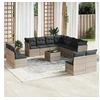 Image de Salon de Jardin avec Coussins 9 pcs, Canapés de Terrasse, Ensemble de Meubles de Patio, Mobilier d'Extérieur, Beige 3252765