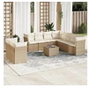 Image de Salon de jardin modulable resine tressee beige 9 personnes 55 x 62 x 69 cm 10 pieces
