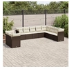 Image de Salon de Jardin avec Coussins 10 pcs, Canapés de Terrasse, Ensemble de Meubles de Patio, Mobilier d'Extérieur, Marron 3217863