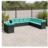 Image de Salon de jardin modulable GENERIQUE noir resine tressee 11 pieces 55 x 62 x 69 cm