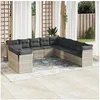 Image de Salon de Jardin avec Coussins 7 pcs, Canapés de Patio, Ensemble de Meubles, Mobilier de Terrasse Extérieur, Noir 3224223