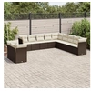 Image de Salon de Jardin avec Coussins 11 pcs, Canapés de Terrasse, Ensemble de Meubles de Patio, Mobilier d'Extérieur, Marron 3217883
