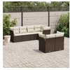 Image de Salon de Jardin avec Coussins 7 pcs, Canapés de Terrasse, Ensemble de Meubles de Patio, Mobilier d'Extérieur, Marron 3217903