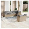 Image de Salon de jardin avec coussins 8 pcs beige résine tressée 3217909