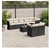 Image de Salon de Jardin avec Coussins 9 pcs, Canapés de Terrasse, Ensemble de Meubles de Patio, Mobilier d'Extérieur, Noir 3217916