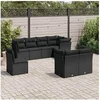 Image de Salon de jardin modulable - Lot de 8 pièces - Résine tressée noir 8 personnes