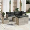 Image de Salon de Jardin avec Coussins 9 pcs, Canapés de Terrasse, Ensemble de Meubles de Patio, Mobilier d'Extérieur, Gris 3217942