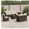 Image de Salon de jardin avec coussins 9 pcs marron résine tressée 3217943