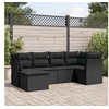 Image de Salon de jardin modulable resine tressee noir 6 pieces 55 x 62 x 69 cm 6 personnes