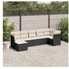Image de Salon de jardin modulable - 7 pièces - Résine tressée - 7 personnes - Noir - 55 x 62 x 69 cm