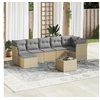 Image de Salon de jardin modulable resine tressee 8 pieces beige 55 x 62 x 69 cm
