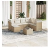 Image de Salon de jardin modulable resine tressee 8 pieces beige 55 x 62 x 69 cm 7 personnes