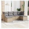 Image de Salon de jardin modulable - Lot de 6 pièces - Résine tressée Beige 6 personnes