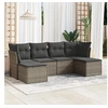 Image de Salon de jardin modulable resine tressee 6 pieces 6 personnes 55 x 62 x 69 cm gris