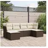 Image de Salon de Jardin avec Coussins 6 pcs, Canapés de Terrasse, Ensemble de Meubles de Patio, Mobilier d'Extérieur, Marron 3218013