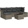Image de Salon de jardin avec coussins 7 pcs gris résine tressée