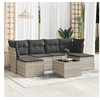 Image de Salon de jardin modulable resine tressee gris 7 pieces 55.0 x 62 x 69