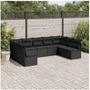 Image de Salon de jardin modulable - Lot de 9 pièces - Résine tressée - Noir - 9 personnes - Table fixe