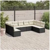 Image de Salon de jardin modulable resine tressee noir 9 pieces 55.0 x 62 x 69 9 personnes