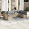 Image de Salon de jardin modulable - Lot de 9 pièces - Résine tressée beige - 9 personnes