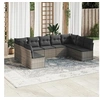 Image de Salon de jardin modulable resine tressee gris 9 pieces 55.0 x 62 x 69 9 personnes