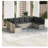 Image de Salon de Jardin avec Coussins 9 pcs, Canapés avec Pieds Réglables, Ensemble de Meubles d'Extérieur Patio Terrasse, 3218072