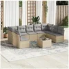 Image de Salon de jardin modulable rotin beige 10 pieces 9 personnes