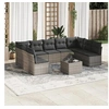 Image de Salon de jardin avec coussins 10 pcs gris résine tressée 3218080