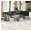 Image de Salon de jardin modulable gris 10 pieces resine tressee 55 x 62 x 69 cm