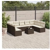 Image de Salon de jardin modulable vidaxl 10 pieces 9 personnes resine tressee 55 x 62 x 69 cm marron