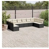 Image de Salon de jardin modulable 10 personnes resine tressee 10 pieces 55.0 x 62 x 69 cm noir