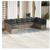 Image de Salon de jardin modulable resine tressee gris 10 pieces 55 x 62 x 69 cm 10 personnes