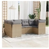 Image de Salon de jardin modulable resine tressee 6 pieces beige 55 x 62 x 69 cm 6 personnes