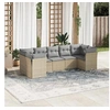 Image de Salon de jardin modulable resine tressee 7 pieces beige 55 x 62 x 69 cm 7 personnes