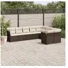 Image de Salon de jardin modulable rotin marron 9 pieces 9 personnes