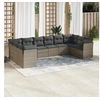 Image de Salon de jardin modulable resine tressee 10 pieces gris 55 x 62 x 69 cm 10 personnes