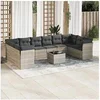 Image de Salon de jardin modulable resine tressee gris 11 pieces 55.0 x 62 x 69