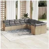 Image de Salon de jardin modulable Lot de 10 pièces résine tressée beige 10 personnes - Table fixe