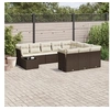 Image de GENERIQUE Salon de jardin modulable - Lot de 11 pièces - Résine tressée - Marron - 10 personnes
