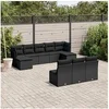 Image de Salon de jardin modulable resine tressee noir 10 pieces 10 personnes